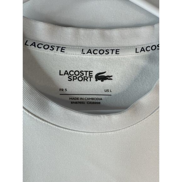 Lacoste Sport Colorblock Sweatshirt Navy White Black L Logo Crewneck Pullover - Picture 3 of 8
